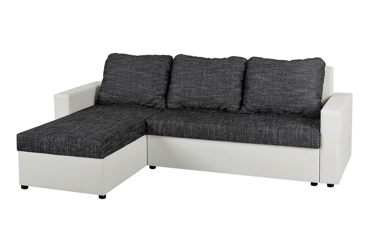 Ecksofa Hit Schwarz, Weiß S: 147x228cm - Schwarz/Weiß, Design, Holzwerkstoff/Textil (147/228cm) - P & B