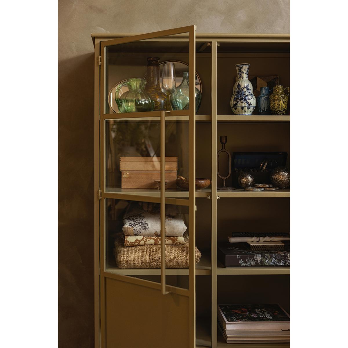 Vitrine Exhibit Khaki B: 99 Cm - Khaki, Design, Glas/Metall (99/170/44cm) - Livetastic