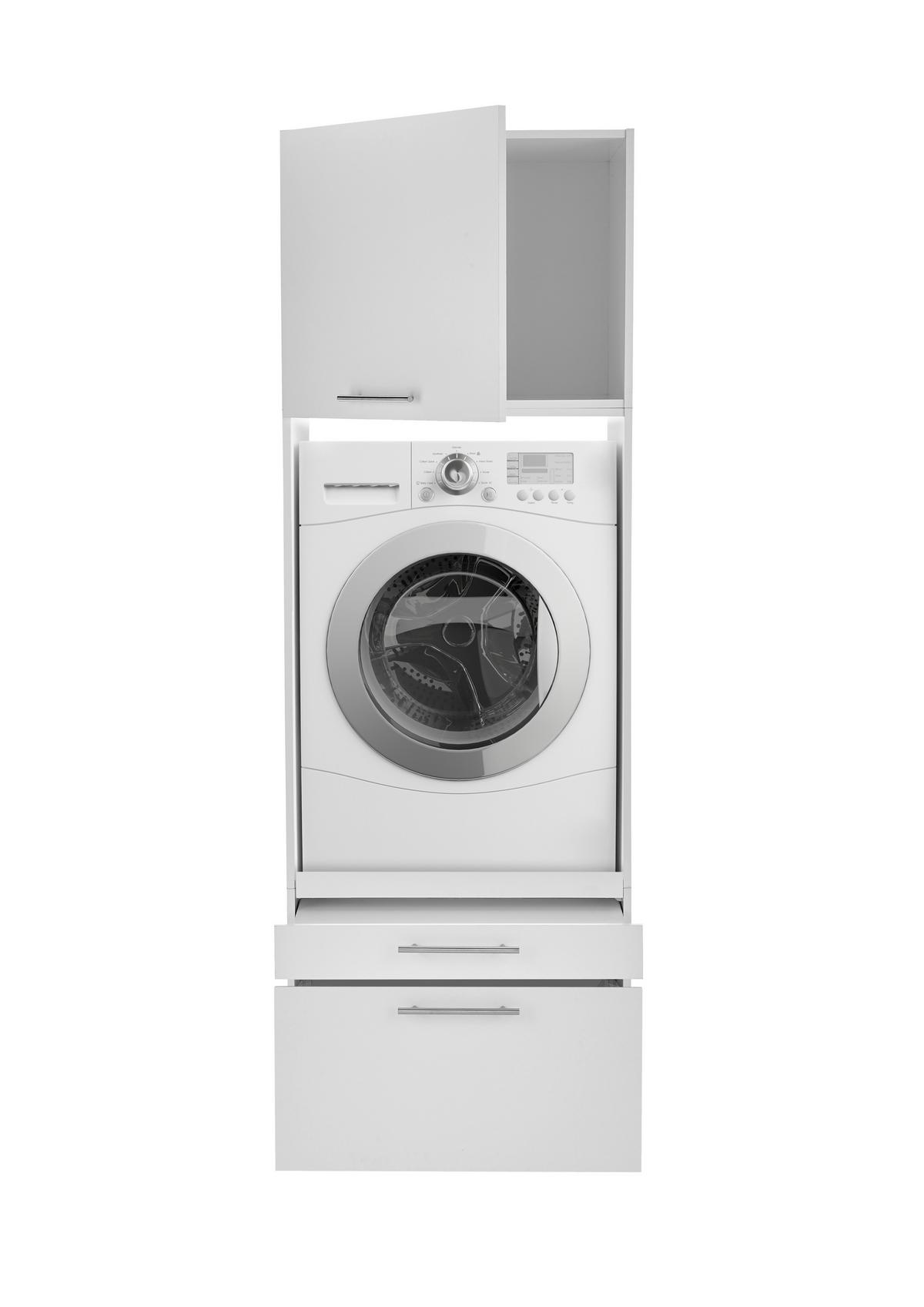 Waschmaschinenschrank Clara - Weiß, KONVENTIONELL, Holzwerkstoff (67,4/200/67,6cm) - Respekta