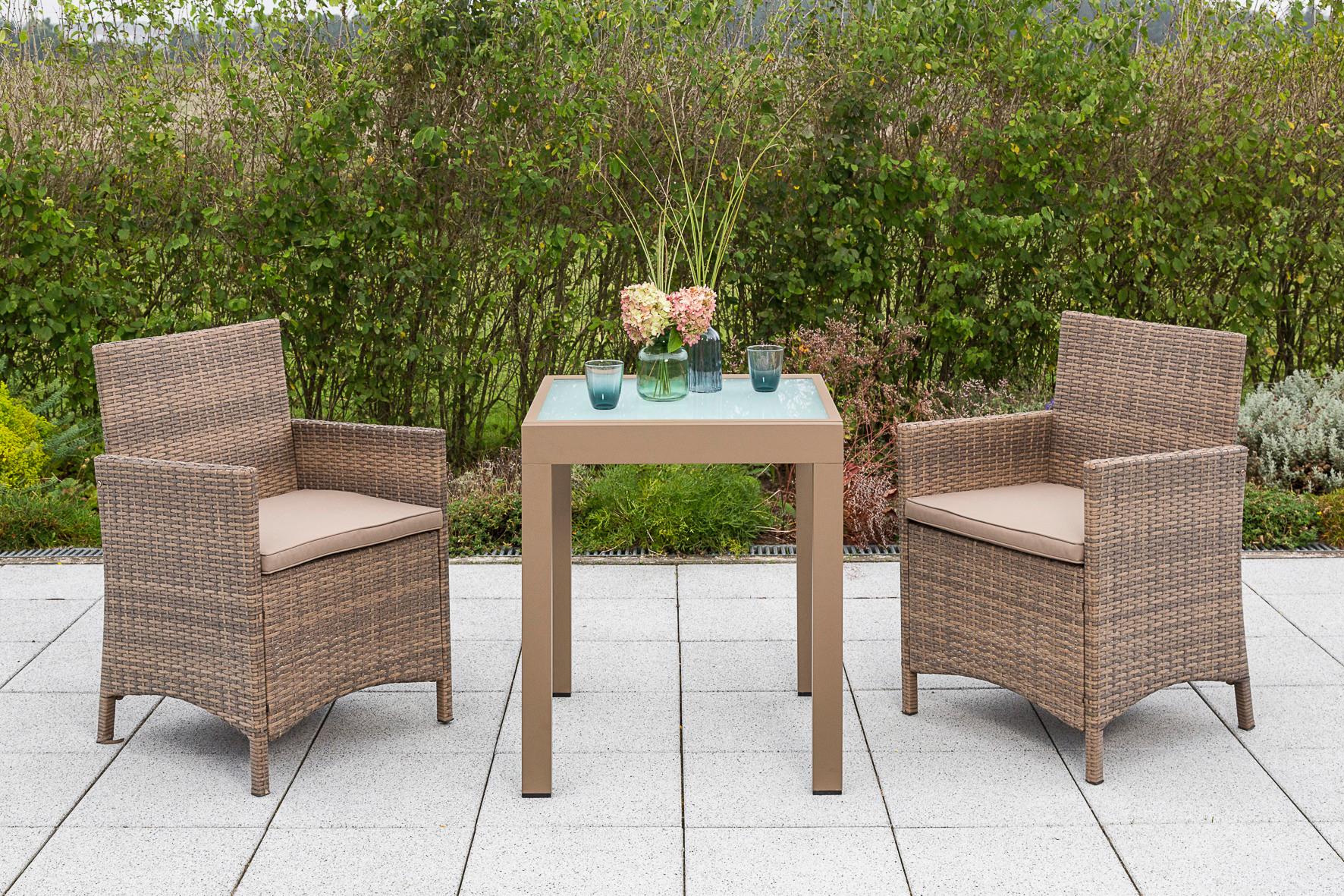Gartensessel 2er-set Treviso Kunststoff/metall - Naturfarben, MODERN, Kunststoff/Metall (57/87,5/54cm) - Gardenson