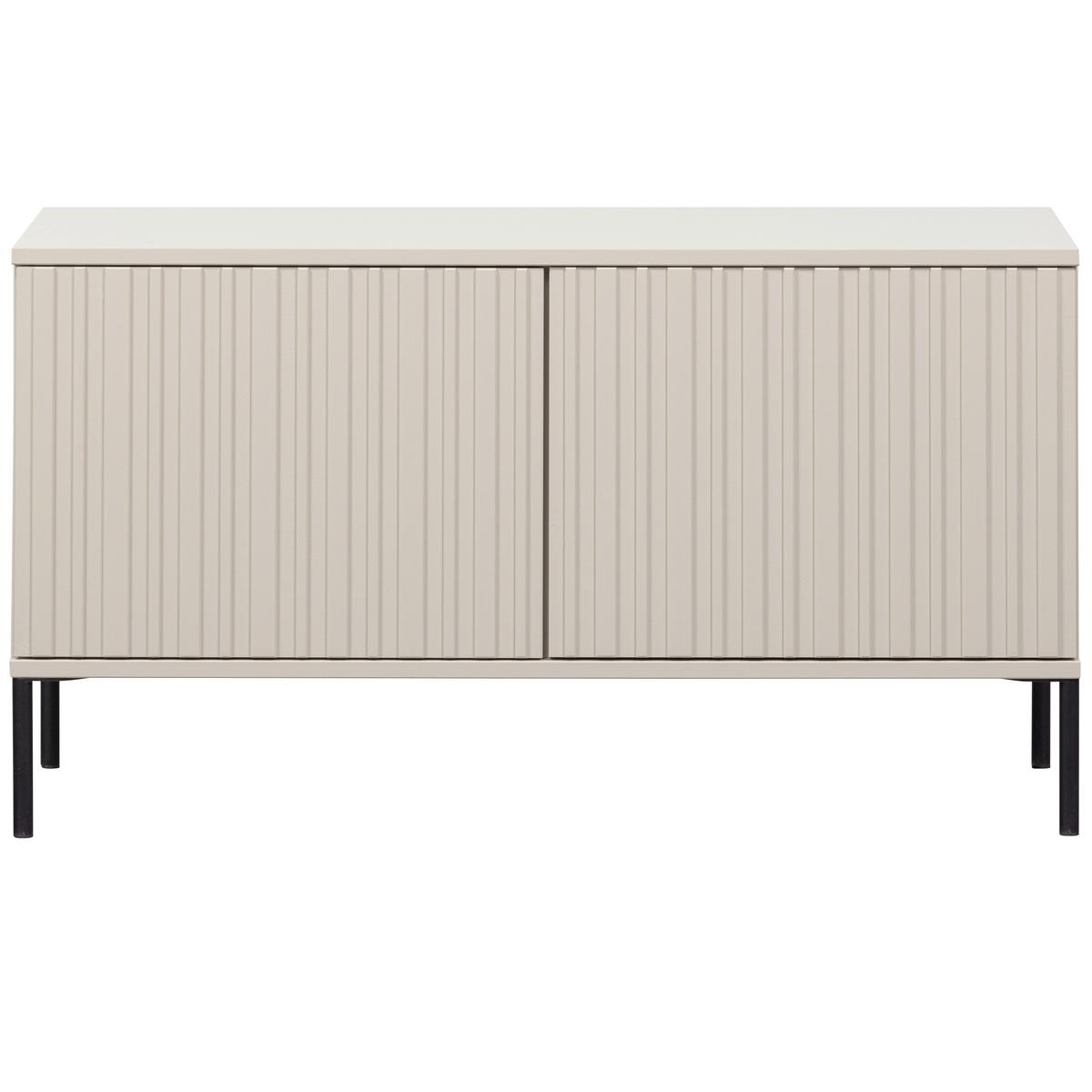 LOWBOARD Gravure Grau B: 100cm - Schwarz/Grau, Design, Holz (100/56/44cm) - Livetastic