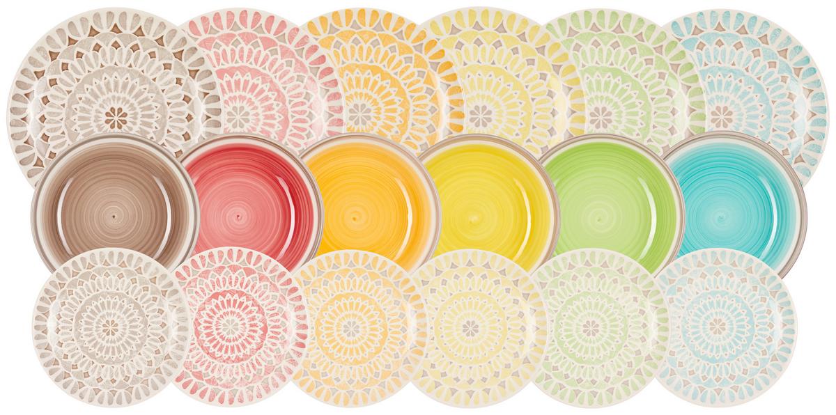 Tafelservice Kapstadt Keramik 6 Personen Geschirr Set - Multicolor, KONVENTIONELL, Keramik - Luca Bessoni