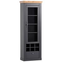 Vitrine Catania Anthrazit/Eiche B: 72cm - Anthrazit/Eiche Wotan, Design, Holzwerkstoff (72/201/38cm) - MID.YOU