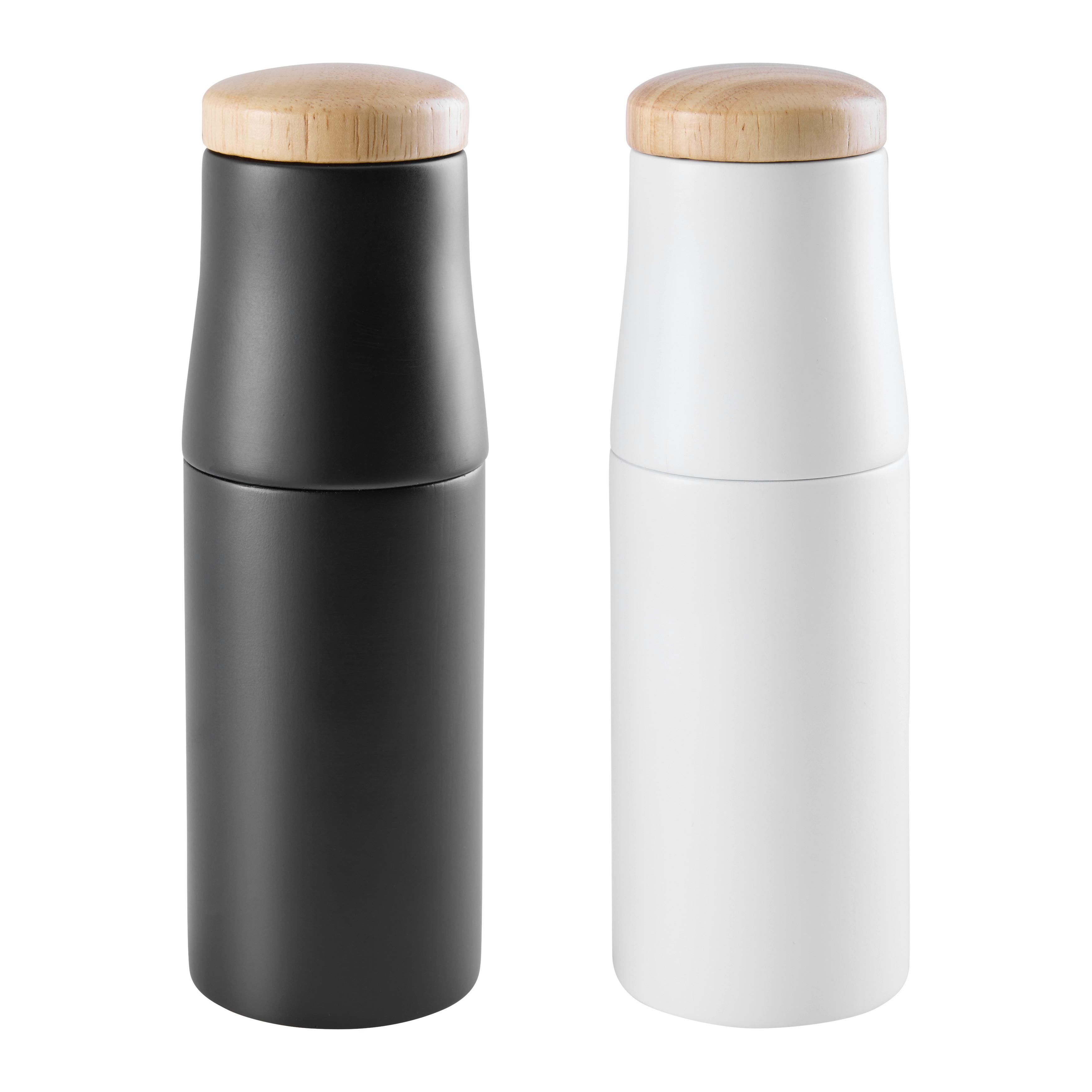 Soľnička a korenička SVEA - 2PCS - čierna/biela, Konventionell, kov/drevo - Mömax