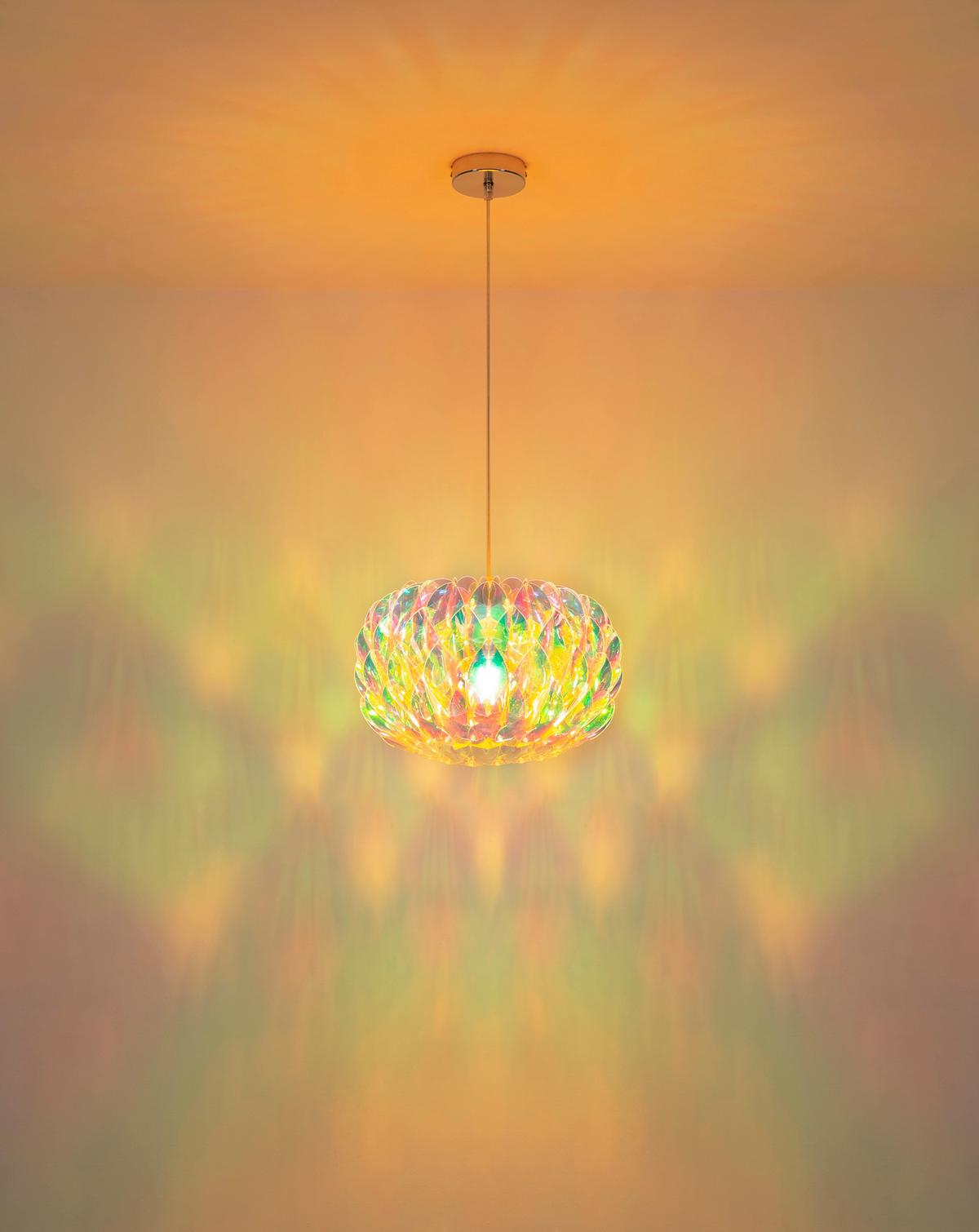 HÄNGELEUCHTE verchromt - Klar/Chromfarben, Design, Kunststoff/Metall (35/120cm) - Globo