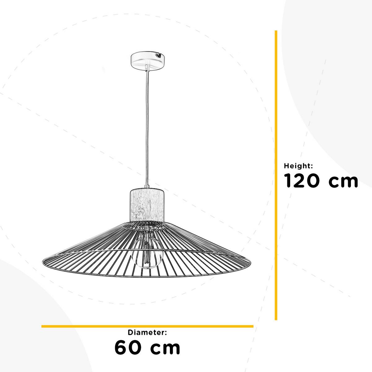Pendelleuchte Hellbraun Weiß Hg L: 60 cm - Hellbraun/Weiß Hochglanz, Basics, Holz/Metall (60/60/160cm)