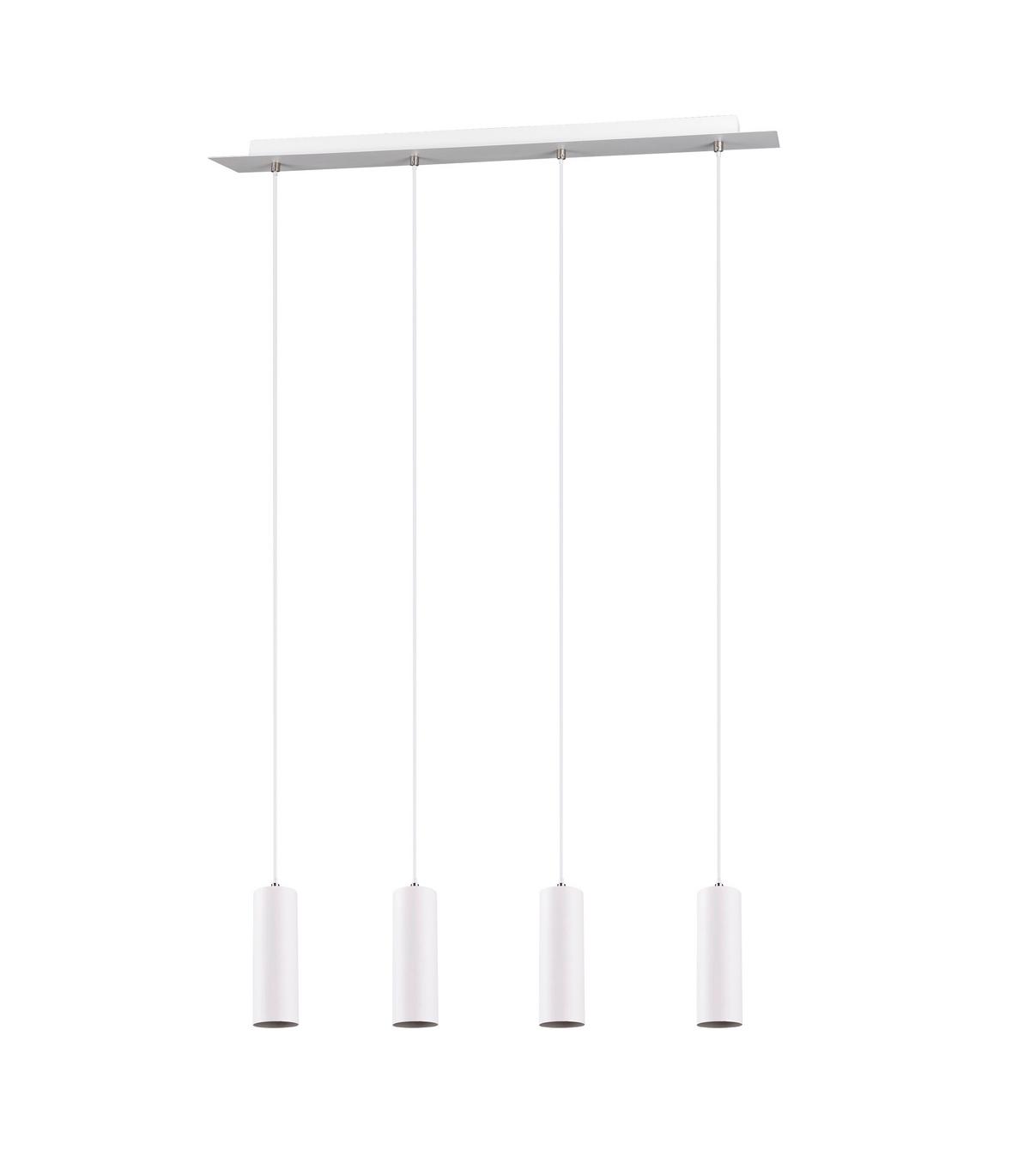 Hängeleuchte Marley H: 150 cm 4-Flammig höhenverstellbar - Weiß, Design, Metall (75/150/9cm) - Trio Leuchten