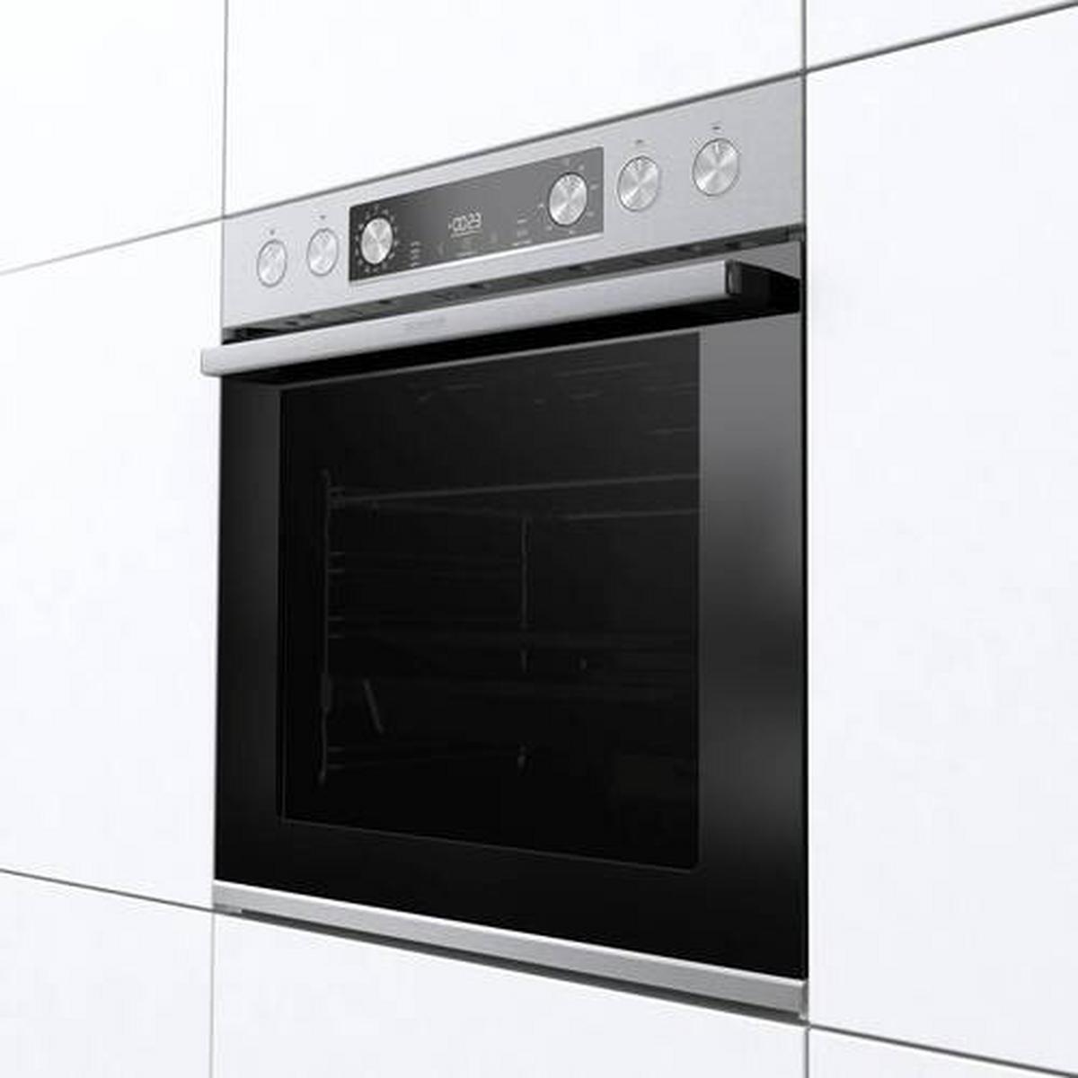 Einbauherd-Set B: 59,5 cm Elektro-Glaskeramik - Edelstahlfarben/Schwarz, Basics, Glas/Metall (59,5/59,5/56,4cm) - Gorenje