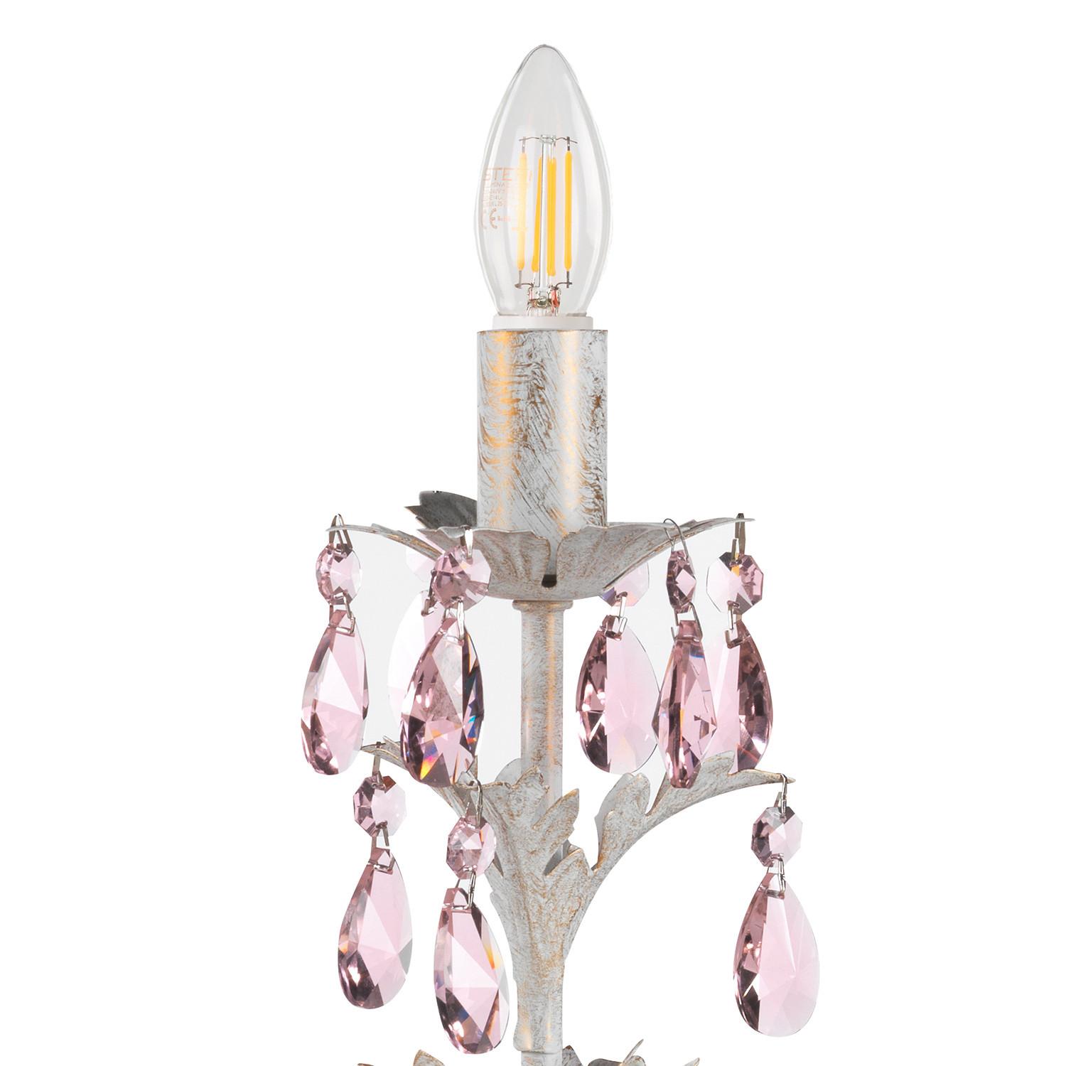 Tischleuchte 4920/Lr - Weiß, KONVENTIONELL, Glas/Metall (14/30cm)