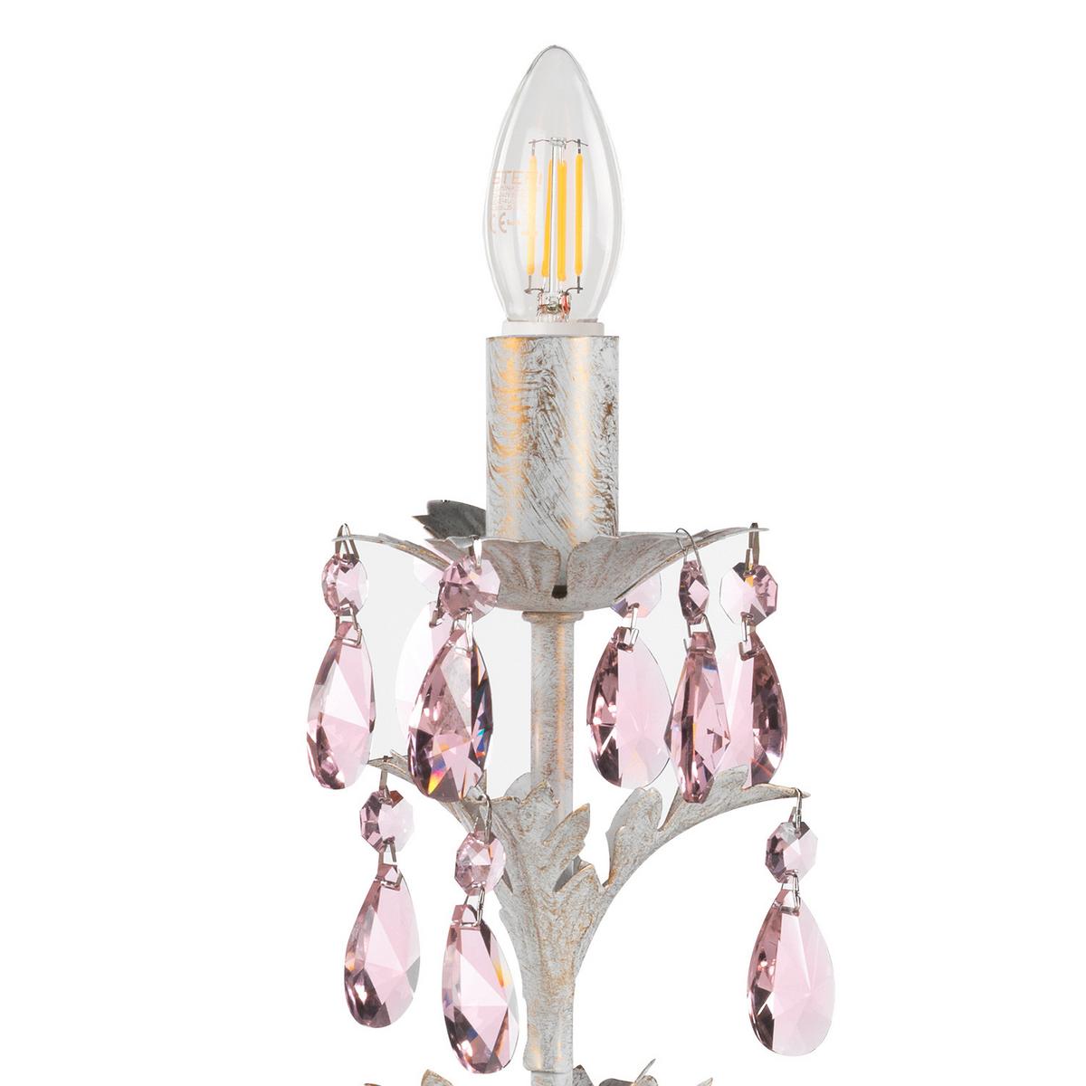 Tischleuchte 4920/Lr - Weiß, KONVENTIONELL, Glas/Metall (14/30cm)