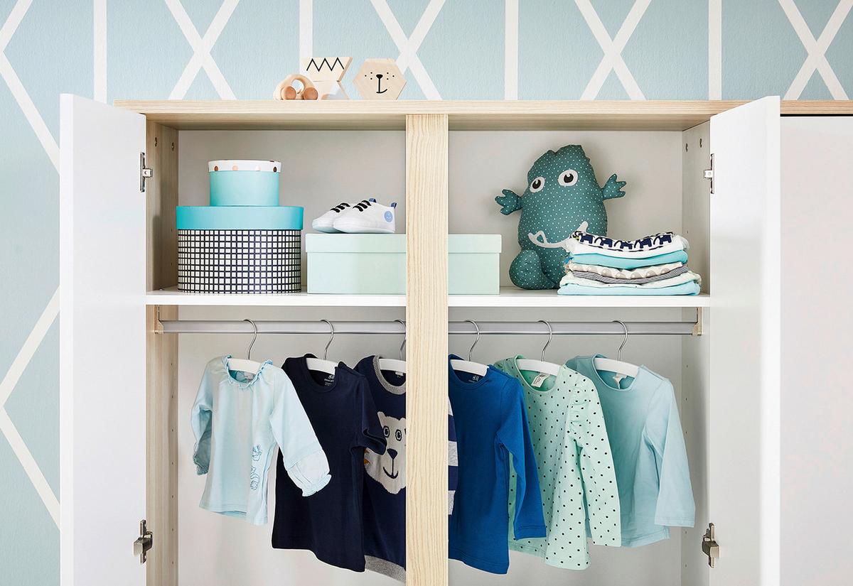 Babyzimmer 100065bg Flow - Eschefarben/Weiß, Design, Holzwerkstoff - Pinolino