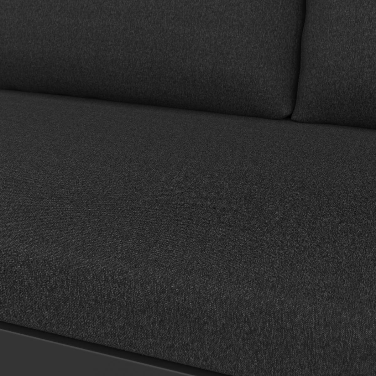 Loungegarnitur 3-Tlg Bern Metall/Kunststoff mit Kissen - Dunkelgrau/Anthrazit, MODERN, Kunststoff/Textil (254/184cm) - Beldano