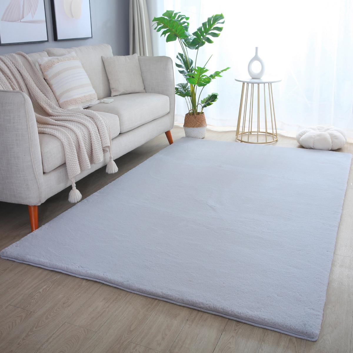 Hochflorteppich, Silber Pouffy - Silberfarben, Basics, Textil (240/340cm)