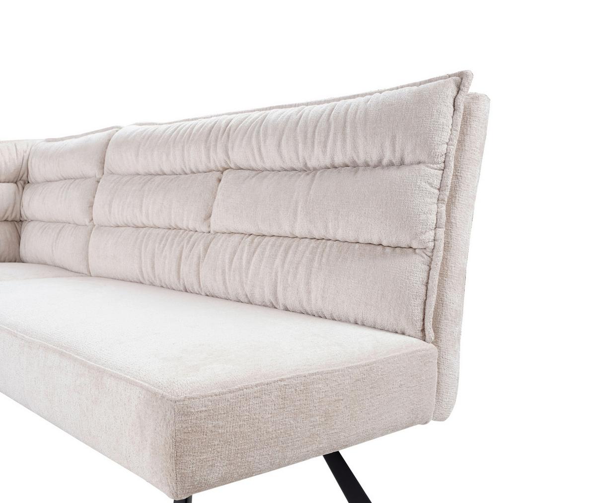 Eckbank YURi Beige, Schenkel: 176x214 cm - Beige/Schwarz, LIFESTYLE, Textil/Metall (176-214/68/88cm) - Livetastic