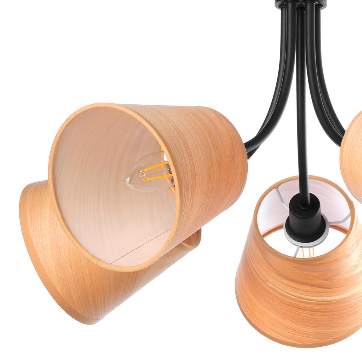 Kronleuchter 5067/5 - Eichefarben/Schwarz, KONVENTIONELL, Textil/Metall (55/150cm)