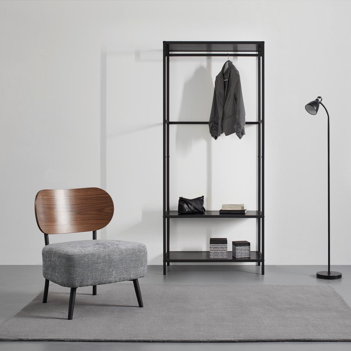 Vešiak na odevy čierna - čierna, Modern, kov/kompozitné drevo (80/185/44cm) - Mömax