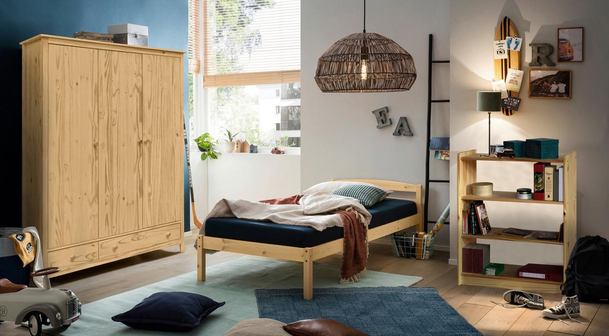 Bett Naturfarben 90x200cm - Naturfarben, Natur, Holz (90/200cm) - Livetastic