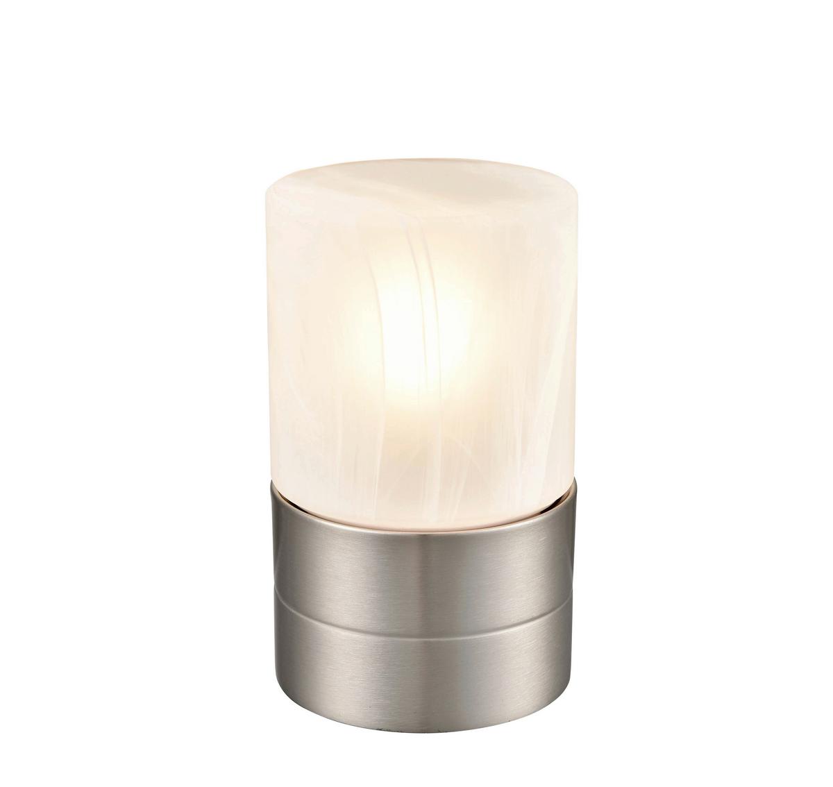Tischlampe Eva Nickelfarben/ Weiß mit Touch-Funktion - Weiß/Nickelfarben, ROMANTIK / LANDHAUS, Glas/Metall (9/15cm) - James Wood