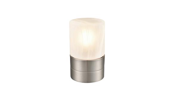 Tischlampe Eva Nickelfarben/ Weiß Mit Touch-Funktion - Weiß/Nickelfarben, ROMANTIK / LANDHAUS, Glas/Metall (9/15cm) - James Wood