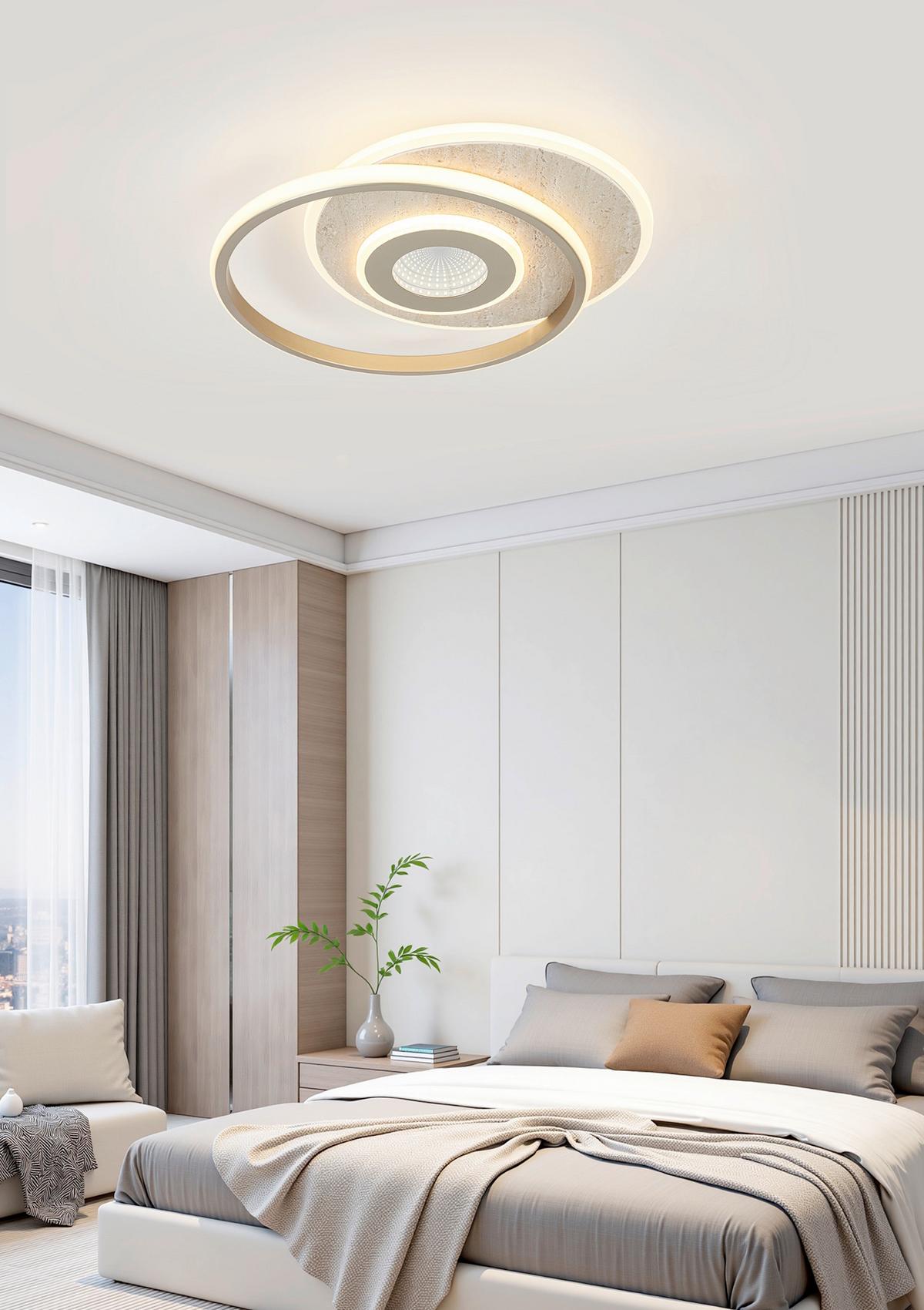 STROPNÉ LED SVIETIDLO PUL - šampanská, Modern, kov/plast (42/35/6cm) - Mömax