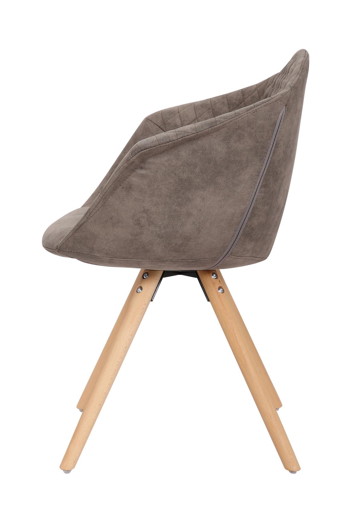 Esszimmerstuhl Chadwick Grau /Braun Gepolstert 2er-Set - Braun/Grau, MODERN, Holz/Textil (59/82/55cm) - Kayoom