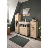 Badezimmer Boston Sonoma Eiche Dekor - Schwarz/Sonoma Eiche, MODERN, Glas/Holzwerkstoff (137/186/33cm) - MID.YOU