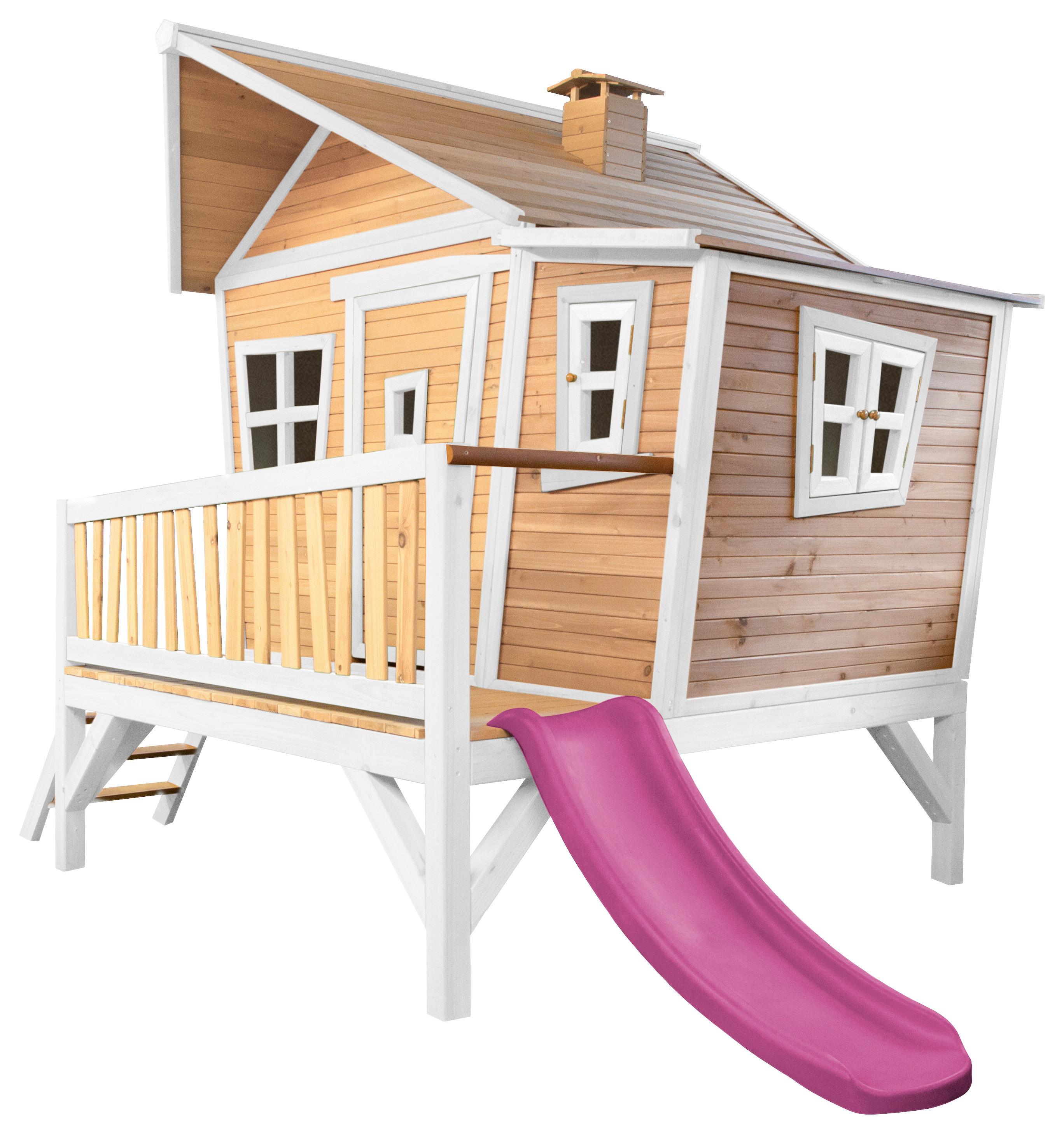 Spielhaus A030.108.41 - Lila/Hellgrün, KONVENTIONELL, Holz/Kunststoff (123/12,8/152cm) - Ambia Garden