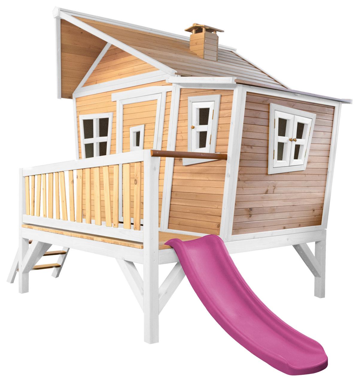 Spielhaus A030.108.41 - Lila/Hellgrün, KONVENTIONELL, Holz/Kunststoff (123/12,8/152cm) - Ambia Garden