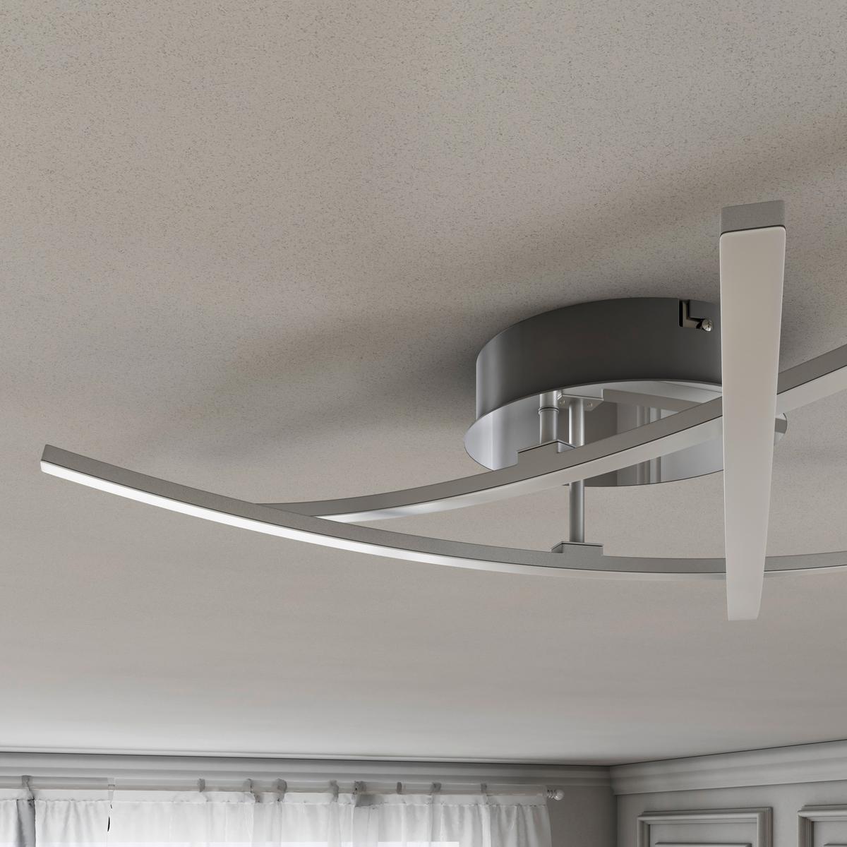 LED-Deckenleuchte COCO - Chromfarben/Silberfarben, Basics, Kunststoff/Metall (52/11cm) - Luca Bessoni