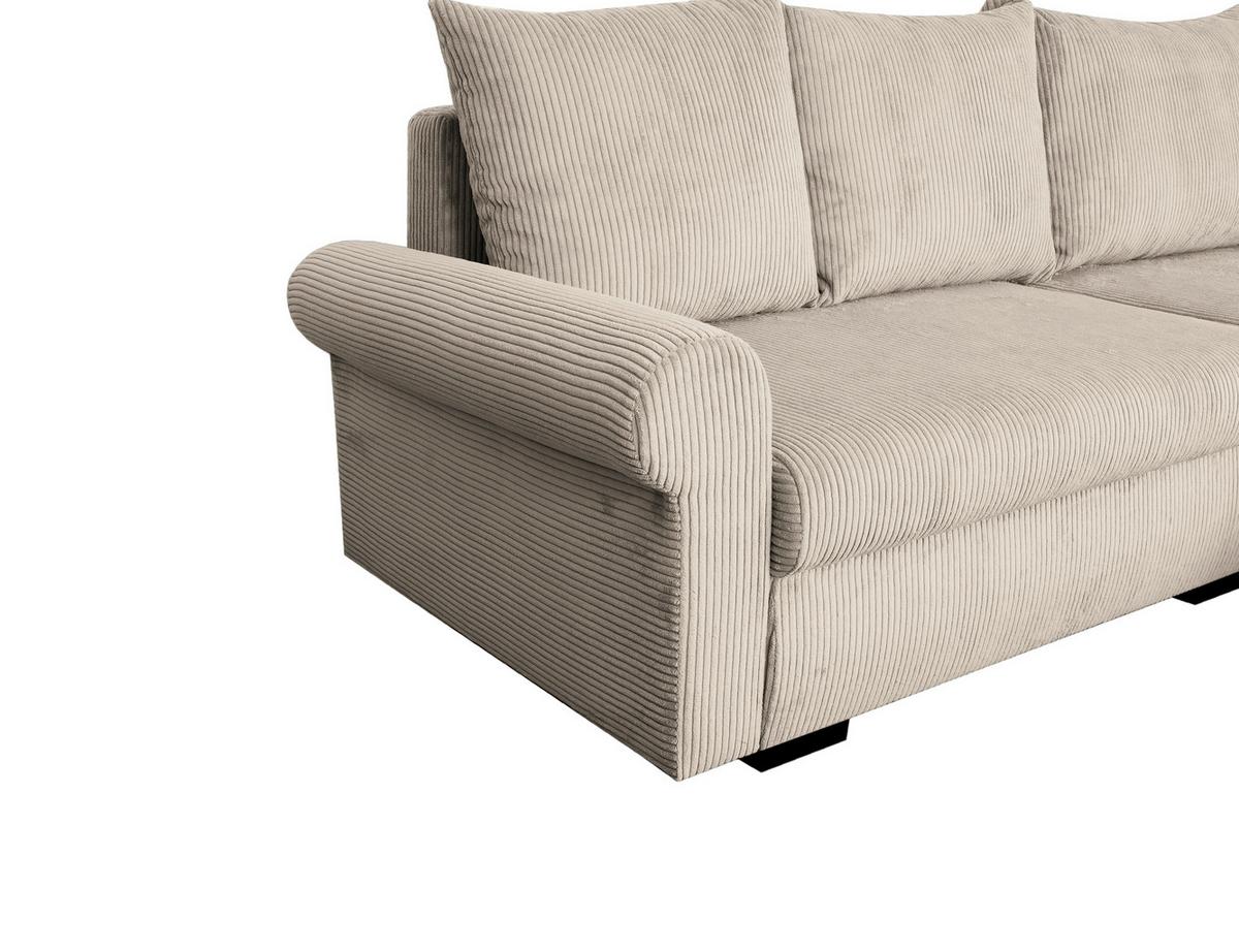 ECKSCHLAFSOFA Vasco, Beige LF: 233x168 cm - Beige/Schwarz, Trend, Textil (233/168cm)