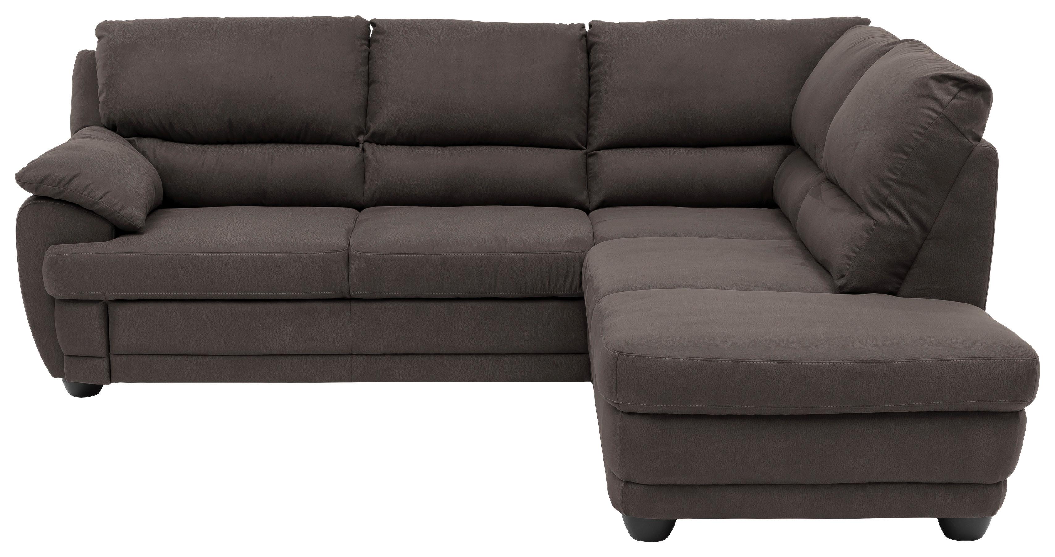 Ecksofa Nebolo Dunkelbraun Mikrofaser - Dunkelbraun, Design, Textil (245/225cm) - Livetastic
