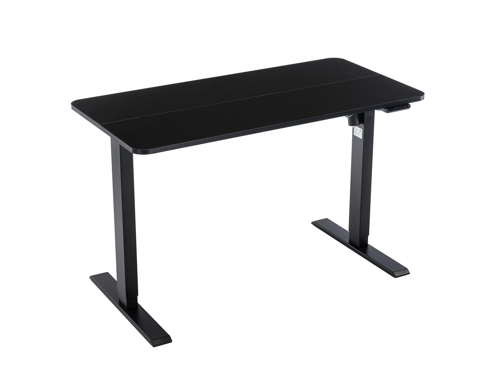 Schreibtisch B: 120 cm H: 119,5-70,5 cm Emil Schwarz - Schwarz, MODERN, Holzwerkstoff/Kunststoff (120/70,5-119,5/60cm)