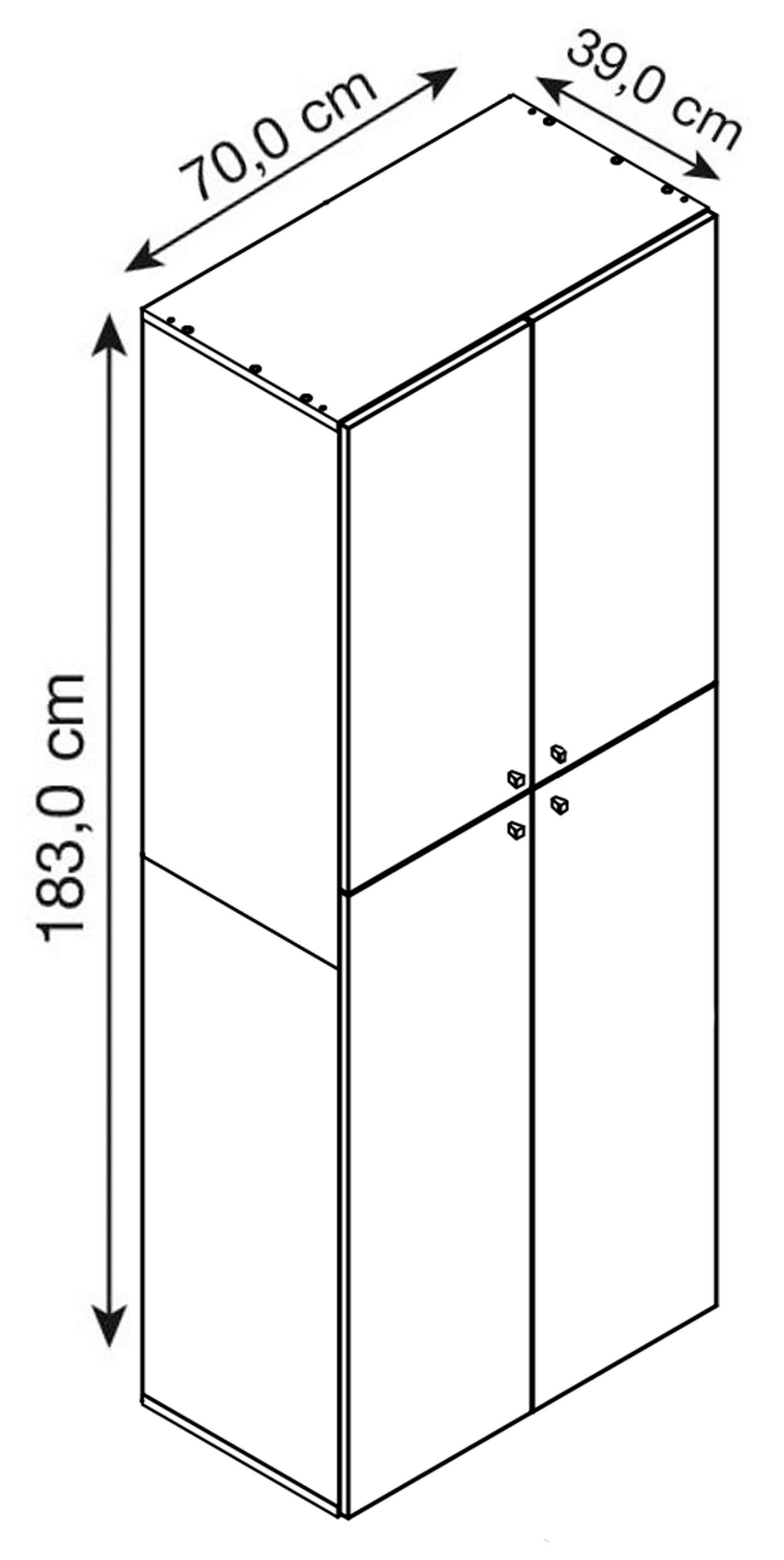 Schuhschrank Vandol Braun/Weiß/Buche Dekor B: 71cm - Buchefarben/Schwarz, Design, Holzwerkstoff (71/180/39cm) - MID.YOU