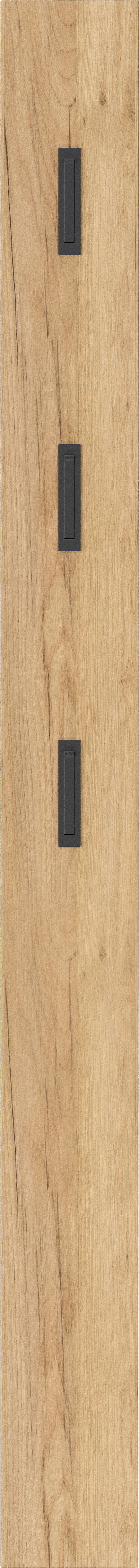 Garderobe Gw-Binetto 3-Teilig Grün/Eichefarben B: 130 cm - Eichefarben/Grün, Design, Glas/Holzwerkstoff (130/200/27cm) - Livetastic