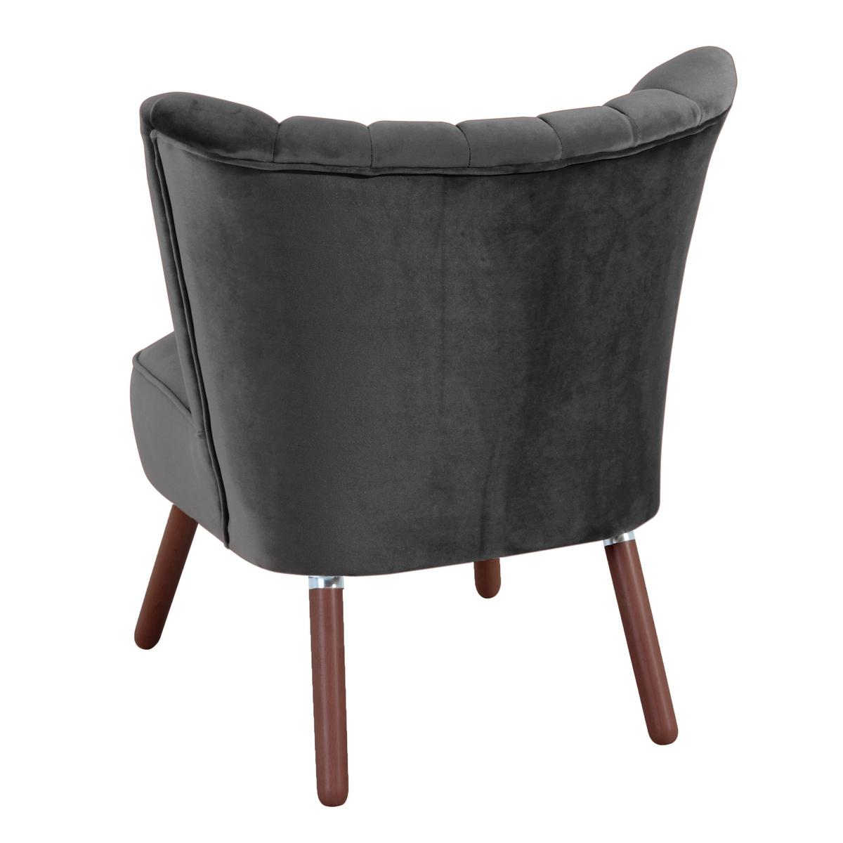 Polsterstuhl Alessandro Anthrazit, Holz-Beine - Anthrazit/Nussbaumfarben, Design, Textil (70/80/66cm) - Max Winzer