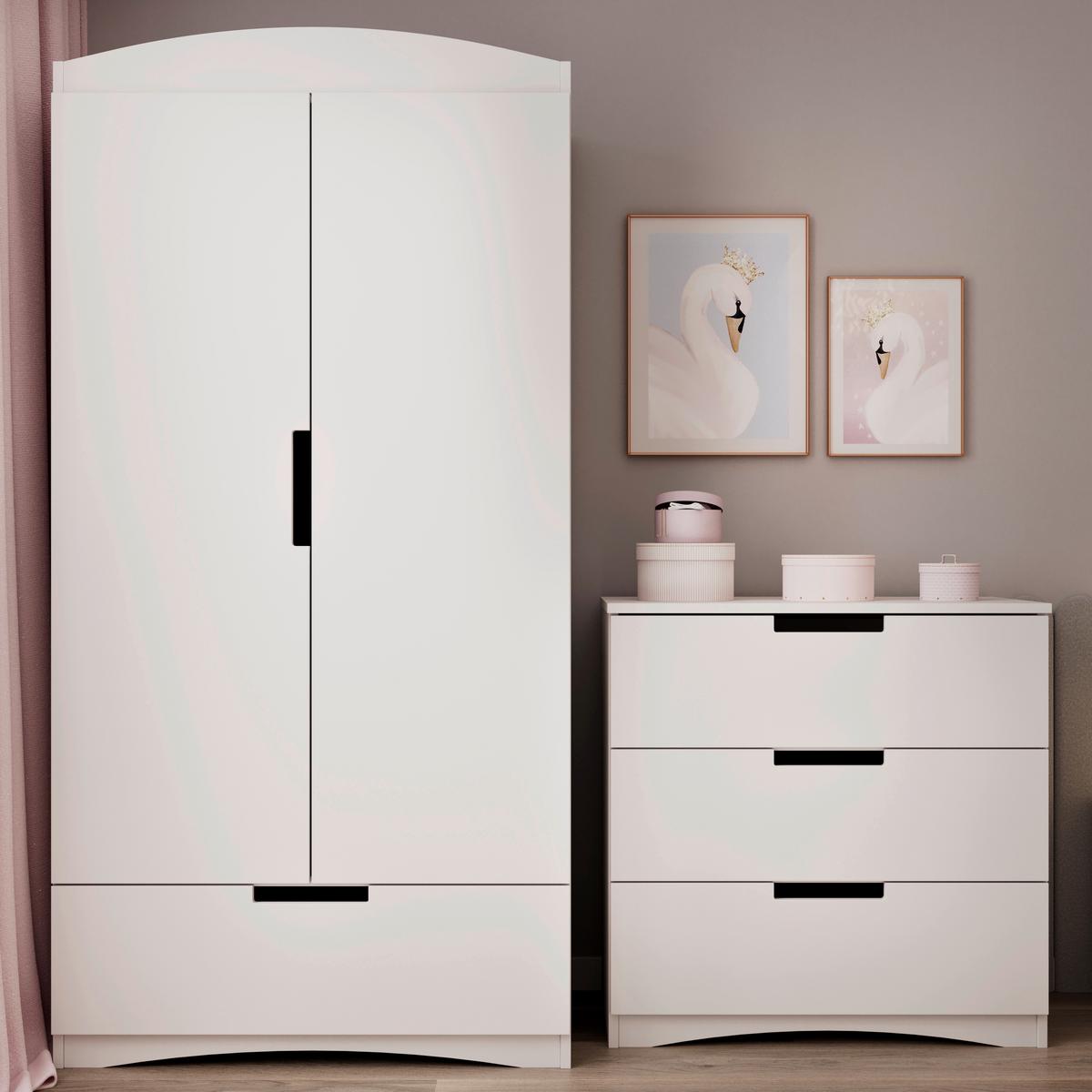 KOMMODE Classic Weiß B: 80cm - Weiß, MODERN, Holzwerkstoff (80/81/41cm) - MID.YOU