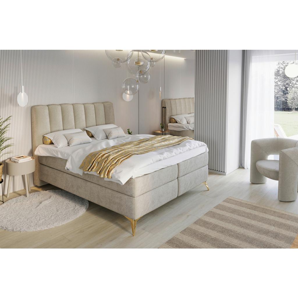 Boxbett Lexi beige, inkl. Topper 160x200