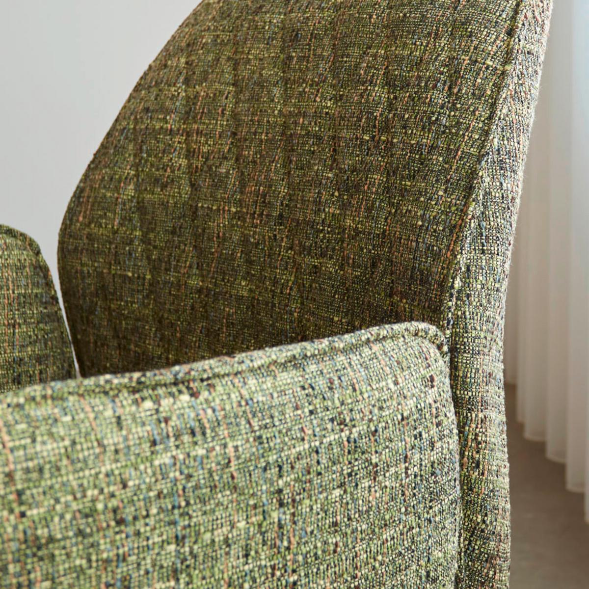 Armlehnstuhl-Set Donny Grün B: 57,5 cm - Schwarz/Grün, MODERN, Textil/Metall (57,5/92/52cm) - MID.YOU