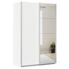 Schwebetürenschrank + Spiegel B: 136cm Feldkirch Weiß - Silberfarben/Weiß, MODERN, Holzwerkstoff (136/210/62cm)