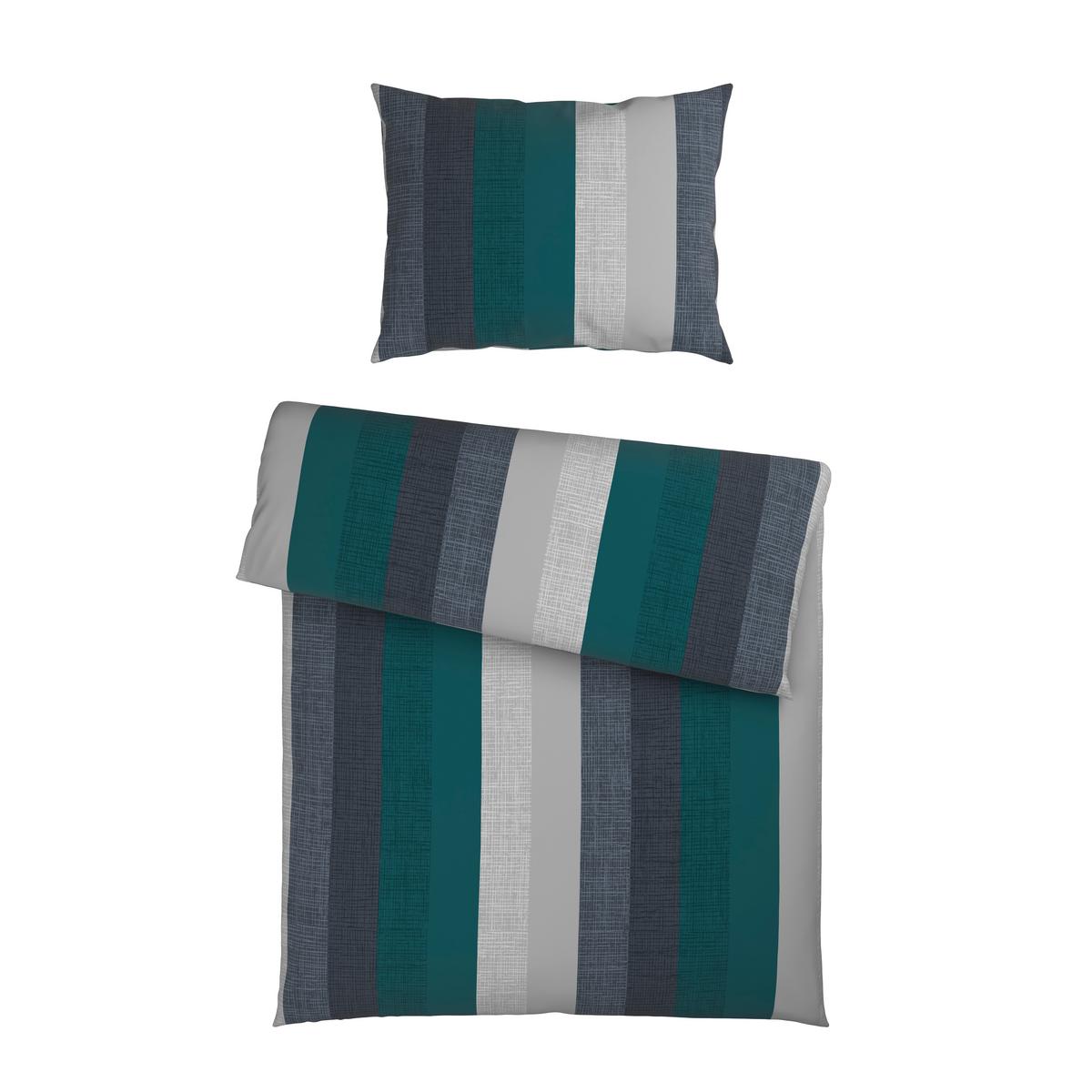 BETTWÄSCHE LINKÖPING - Petrol/Grau, MODERN, Textil - Luca Bessoni