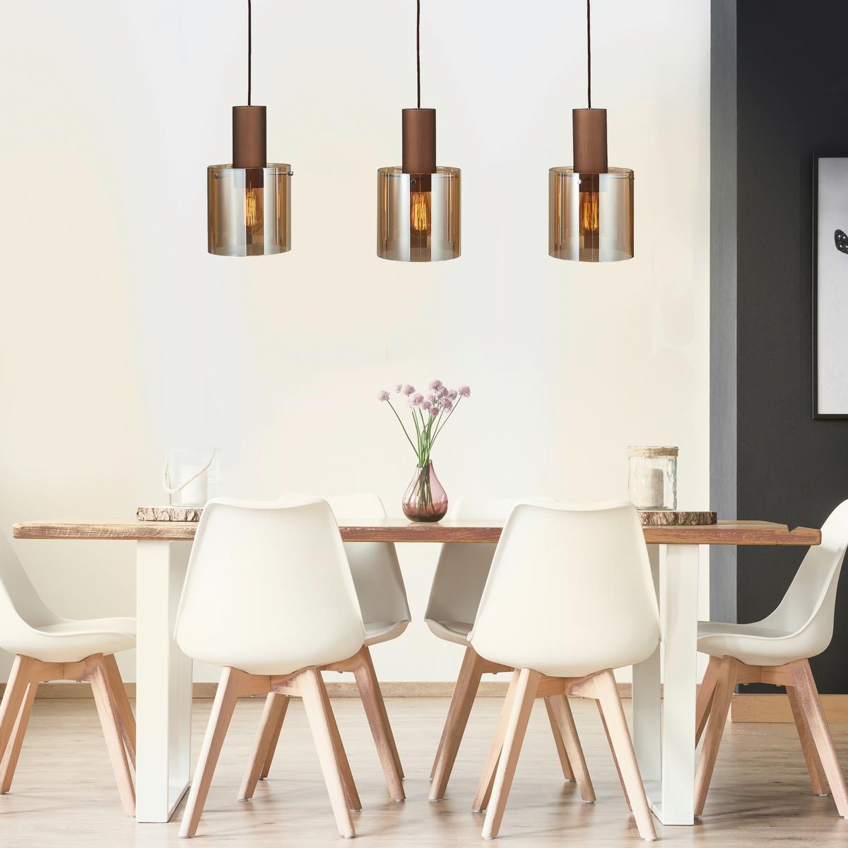Hängeleuchte 99185a10 Alesund Amber - Bernsteinfarben, Design, Glas/Metall (90/20/120cm) - Dieter Knoll
