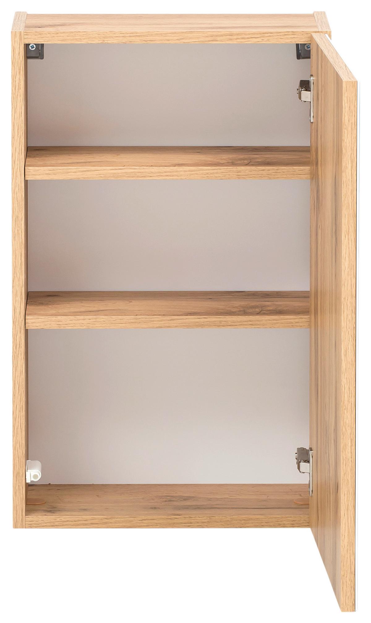 Badmöbel-Set 6-Tlg. inkl. LED Helsinki 160cm Weiß/Eiche - Eichefarben/Weiß, KONVENTIONELL, Glas/Holzwerkstoff (160cm) - Held