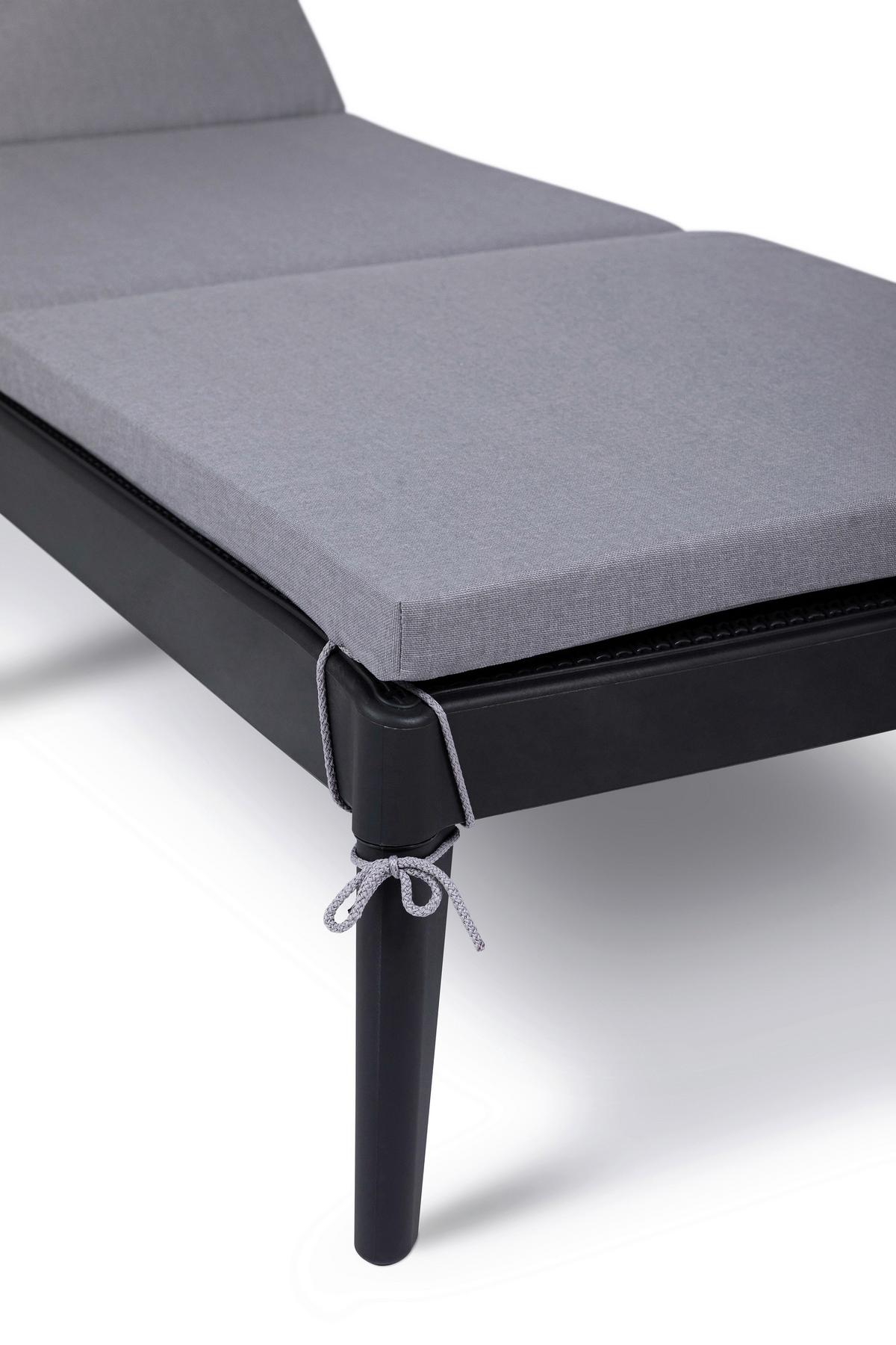 Sonnenliege Sirolo Kunststoff, Verstellbar - Anthrazit, Basics, Kunststoff (186/60/32,5cm)
