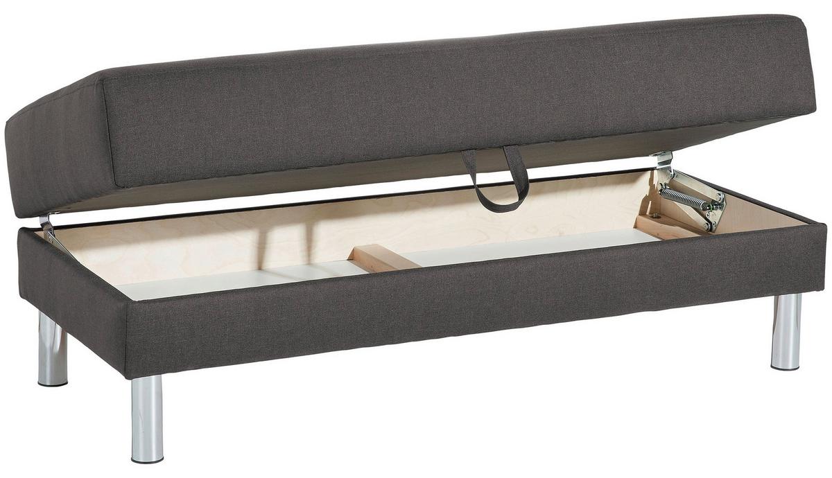 Ecksofa mit Schlaffunktion Just Fashion Anthrazit - Chromfarben/Anthrazit, KONVENTIONELL, Textil (152/230cm) - Max Winzer