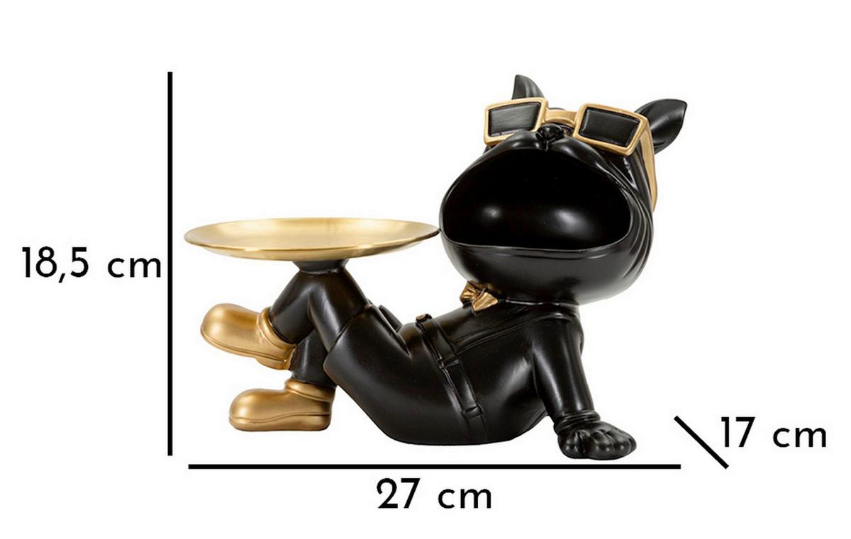 Skulptur Gold/schwarz,kunststoff/metall - Basics, Kunststoff/Metall (27/18.5/17cm)