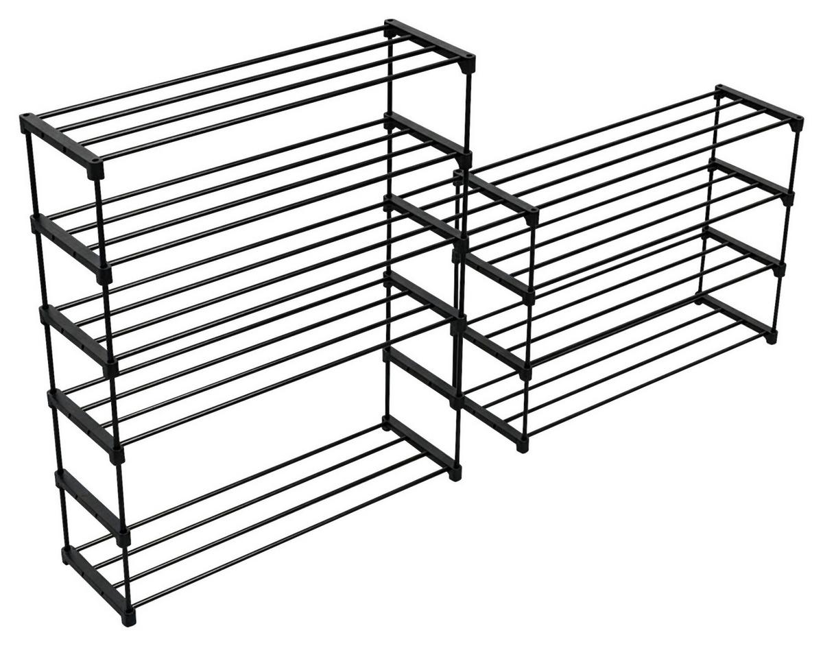 REGÁL NA TOPÁNKY GRANDO -BASED/SB- - čierna, Konventionell, kov/plast (94/194/30cm) - Based