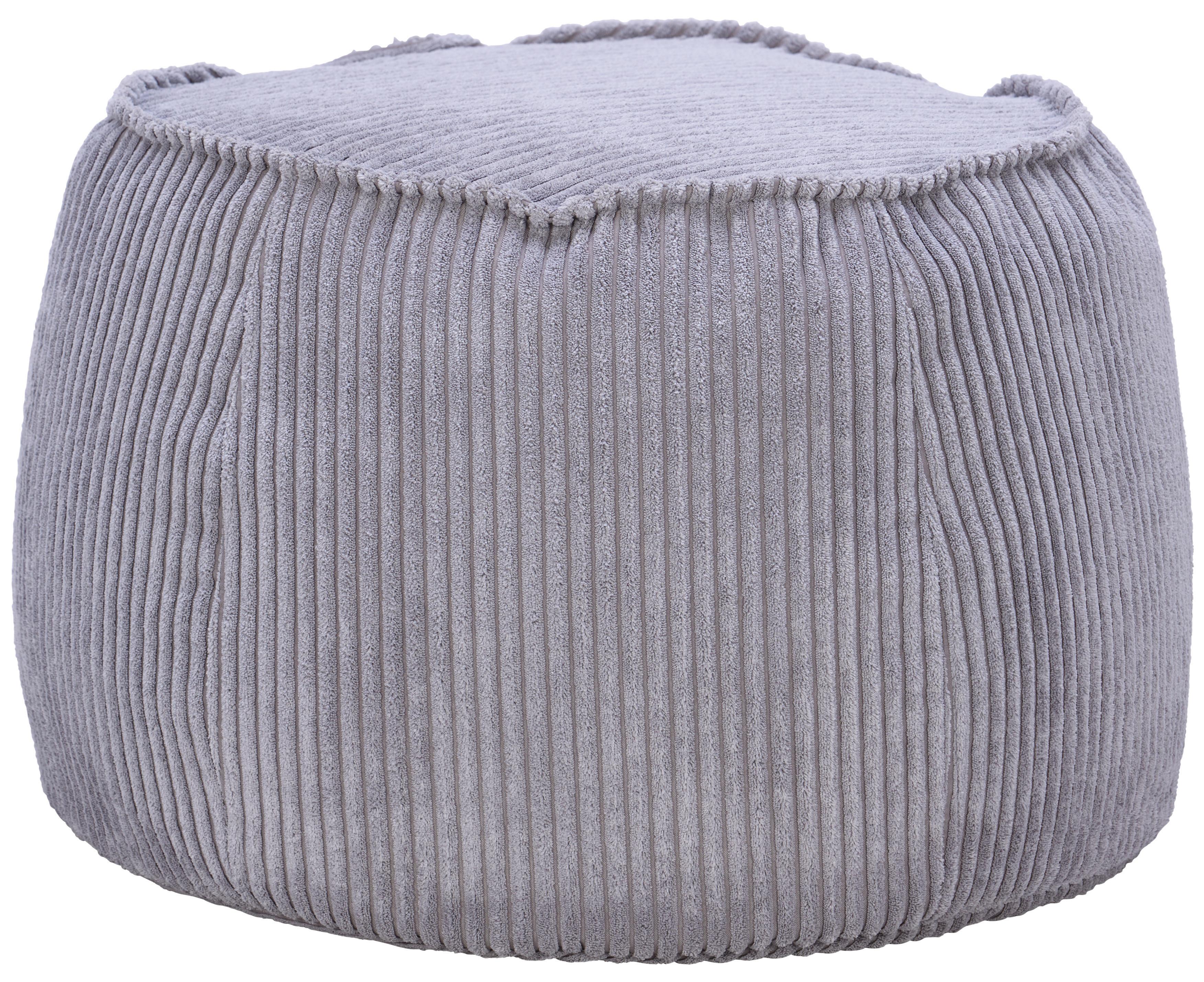 Hocker Regina Cord Hellgrau Sitz Gepolstert