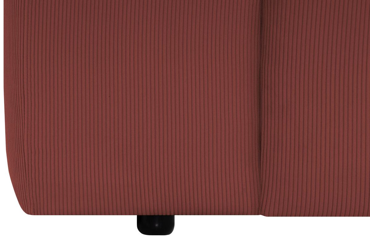 Ecksofa Hannah Rot 252x170 Cm - Rot/Schwarz, Design, Textil (252/170cm) - MID.YOU