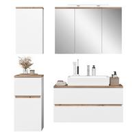 Badezimmer Marbella Weiß, Artisan Dekor 4-Teilig - Weiß/Eiche Artisan, MODERN, Holzwerkstoff (140/182/47cm)