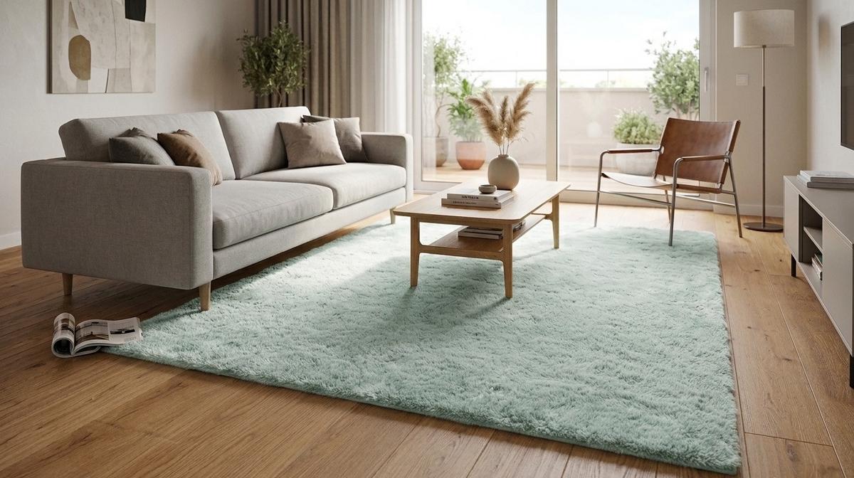 Szőrme Szőnyeg Kb. 120/170cm - zsályazöld, Modern, textil (120/170cm) - Luca Bessoni